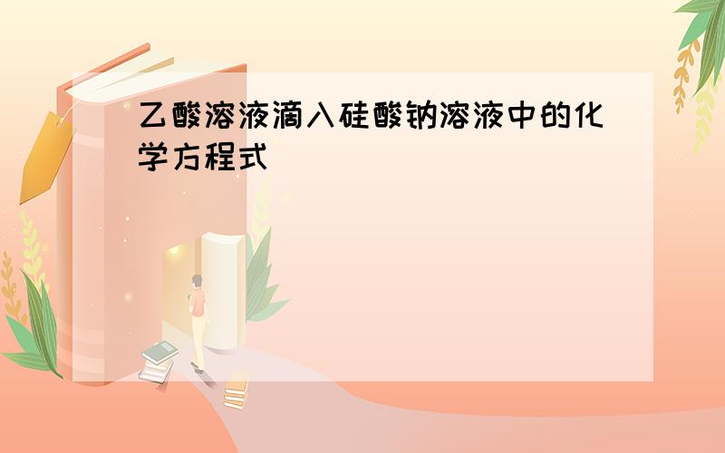 乙酸溶液滴入硅酸钠溶液中的化学方程式