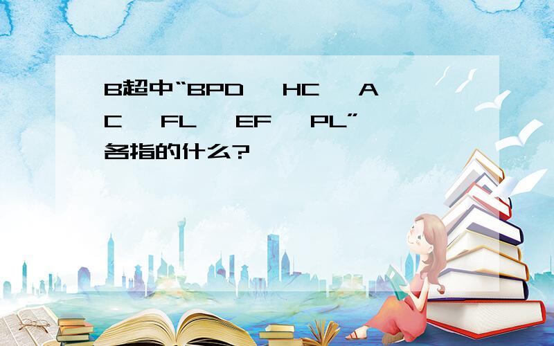 B超中“BPD、 HC、 AC、 FL、 EF、 PL”各指的什么?