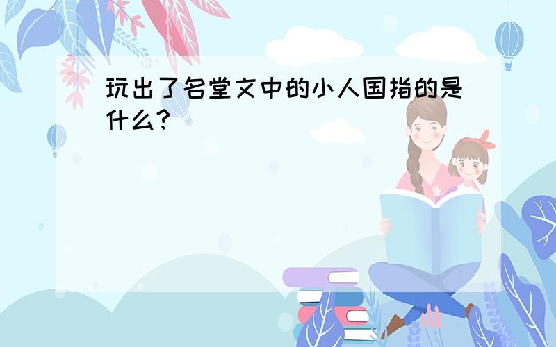 玩出了名堂文中的小人国指的是什么?