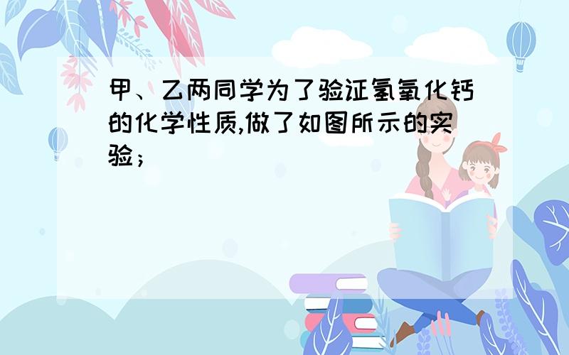 甲、乙两同学为了验证氢氧化钙的化学性质,做了如图所示的实验；