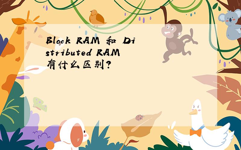 Block RAM 和 Distributed RAM 有什么区别?