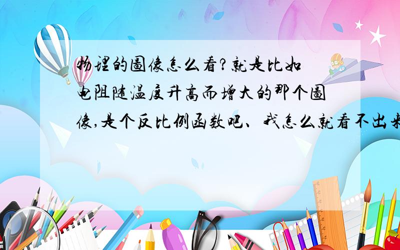 物理的图像怎么看?就是比如 电阻随温度升高而增大的那个图像,是个反比例函数吧、我怎么就看不出来是随温度升高而增大呢