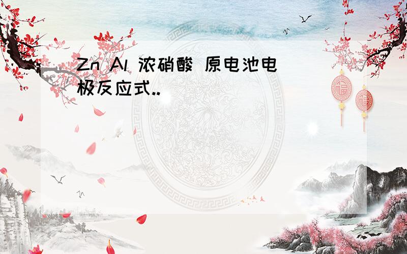 Zn Al 浓硝酸 原电池电极反应式..