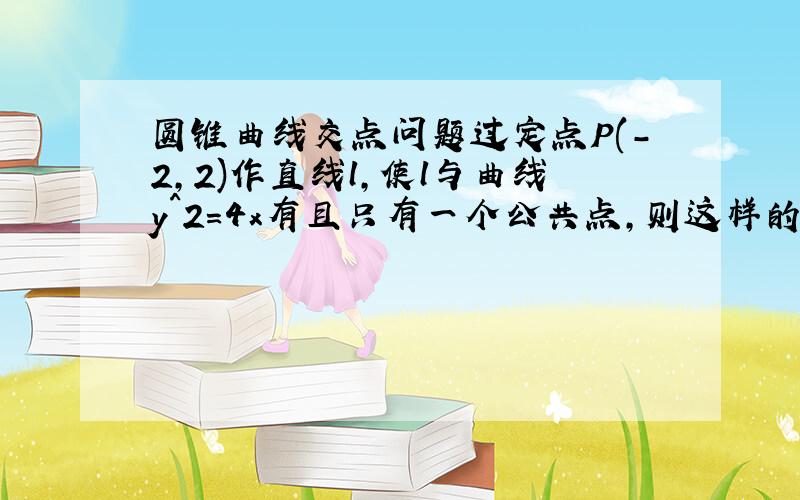 圆锥曲线交点问题过定点P(-2,2)作直线l,使l与曲线y^2=4x有且只有一个公共点,则这样的直线l共有______条