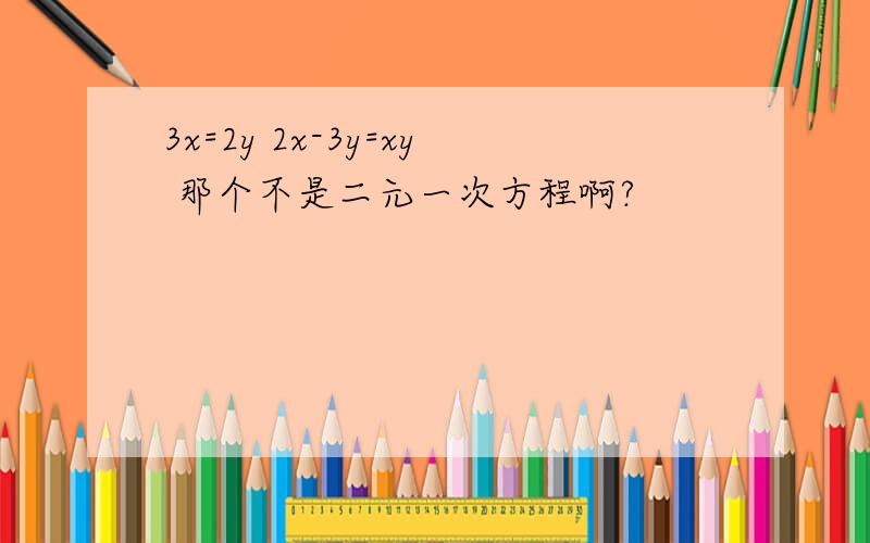 3x=2y 2x-3y=xy 那个不是二元一次方程啊?