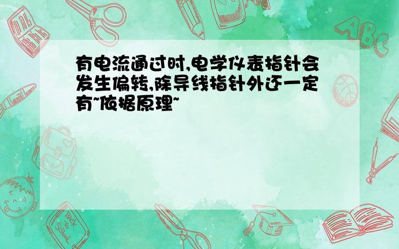 有电流通过时,电学仪表指针会发生偏转,除导线指针外还一定有~依据原理~