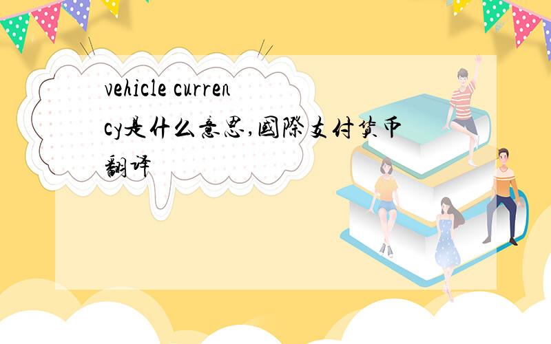 vehicle currency是什么意思,国际支付货币翻译