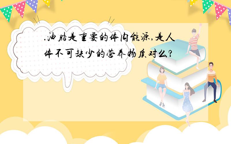 ．油脂是重要的体内能源,是人体不可缺少的营养物质对么?