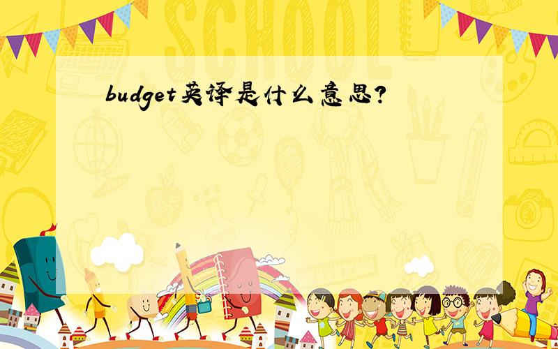 budget英译是什么意思?