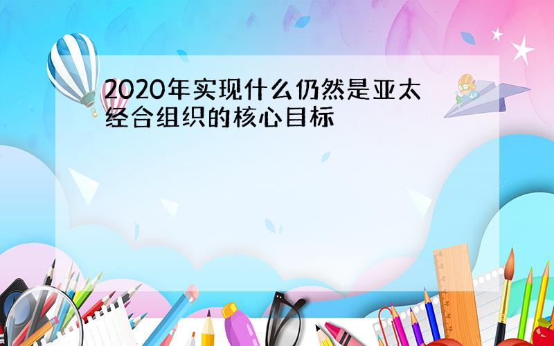 2020年实现什么仍然是亚太经合组织的核心目标