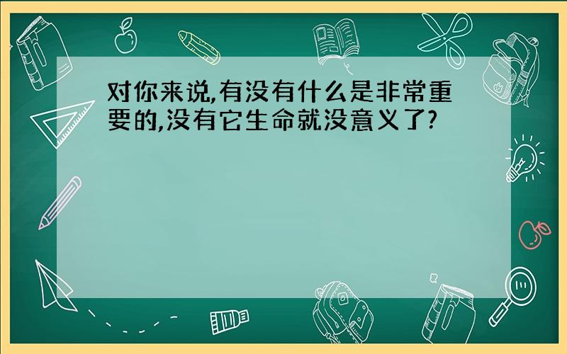 对你来说,有没有什么是非常重要的,没有它生命就没意义了?