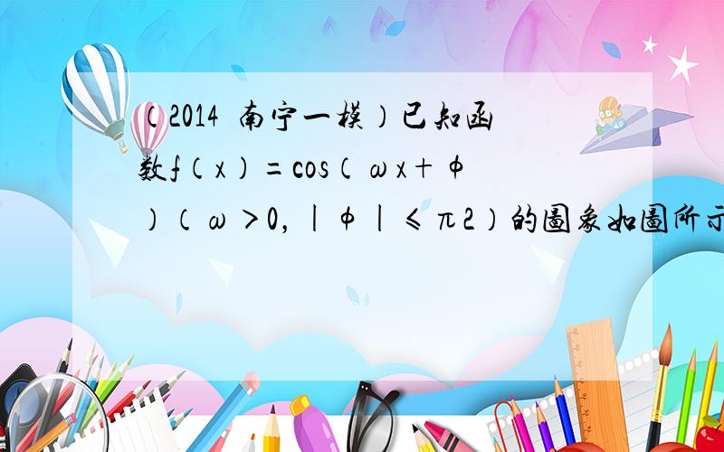 （2014•南宁一模）已知函数f（x）=cos（ωx+φ）（ω＞0，|φ|≤π2）的图象如图所示，则φ等于（　　）