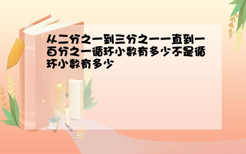 从二分之一到三分之一一直到一百分之一循环小数有多少不是循环小数有多少