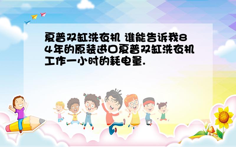 夏普双缸洗衣机 谁能告诉我84年的原装进口夏普双缸洗衣机工作一小时的耗电量.