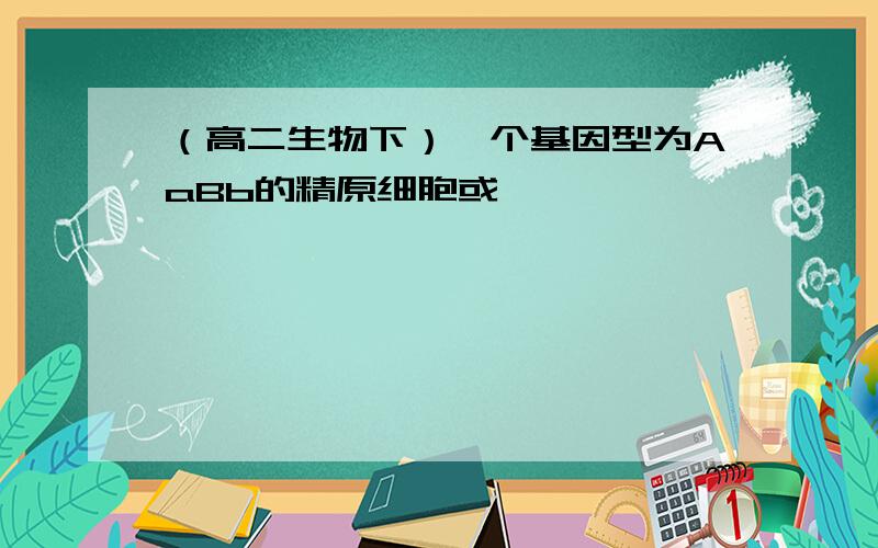 （高二生物下）一个基因型为AaBb的精原细胞或