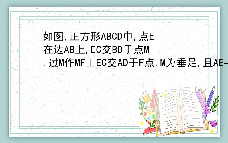 如图,正方形ABCD中,点E在边AB上,EC交BD于点M,过M作MF⊥EC交AD于F点,M为垂足,且AE=nEB,问若n