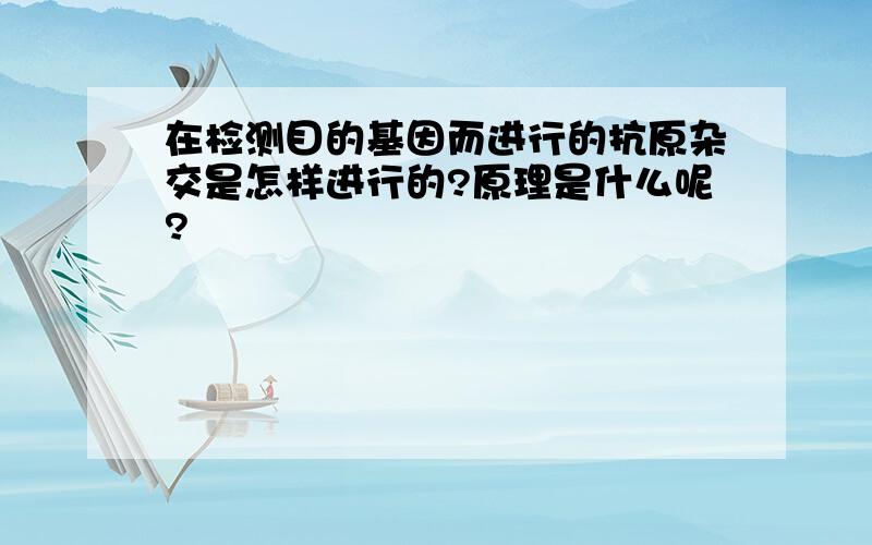 在检测目的基因而进行的抗原杂交是怎样进行的?原理是什么呢?