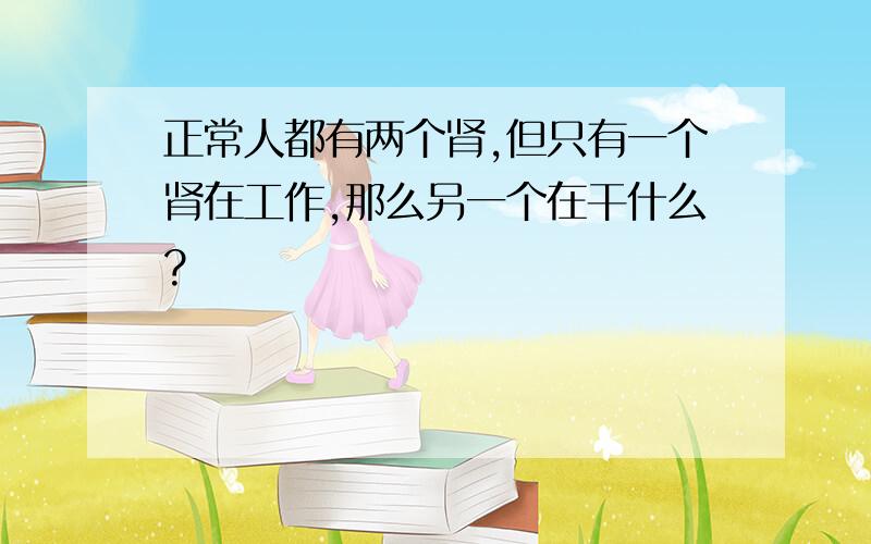 正常人都有两个肾,但只有一个肾在工作,那么另一个在干什么?