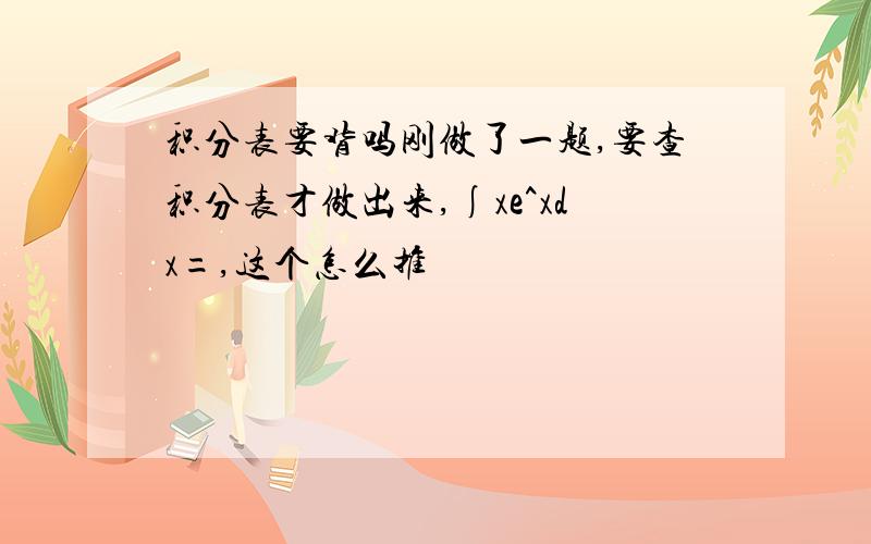 积分表要背吗刚做了一题,要查积分表才做出来,∫xe^xdx=,这个怎么推