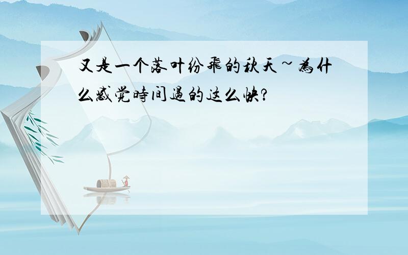 又是一个落叶纷飞的秋天~为什么感觉时间过的这么快?