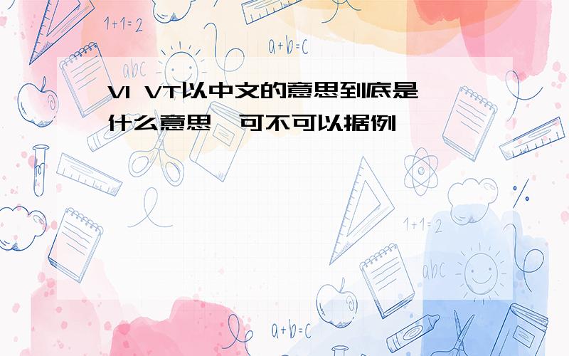 VI VT以中文的意思到底是什么意思,可不可以据例