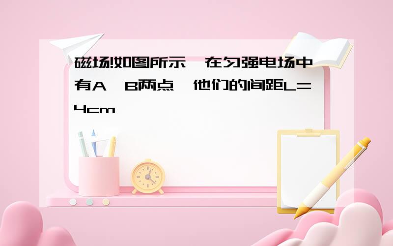 磁场!如图所示,在匀强电场中有A、B两点,他们的间距L=4cm……