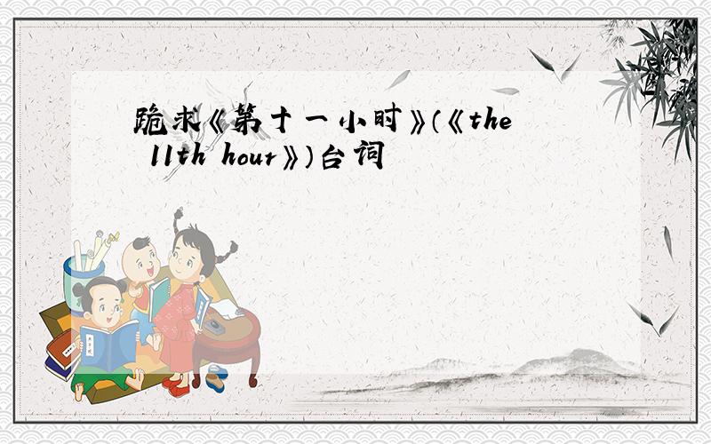 跪求《第十一小时》（《the 11th hour》）台词