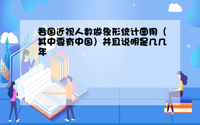 各国近视人数做象形统计图用（其中要有中国）并且说明是几几年