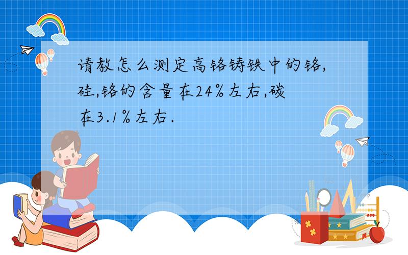 请教怎么测定高铬铸铁中的铬,硅,铬的含量在24%左右,碳在3.1%左右.