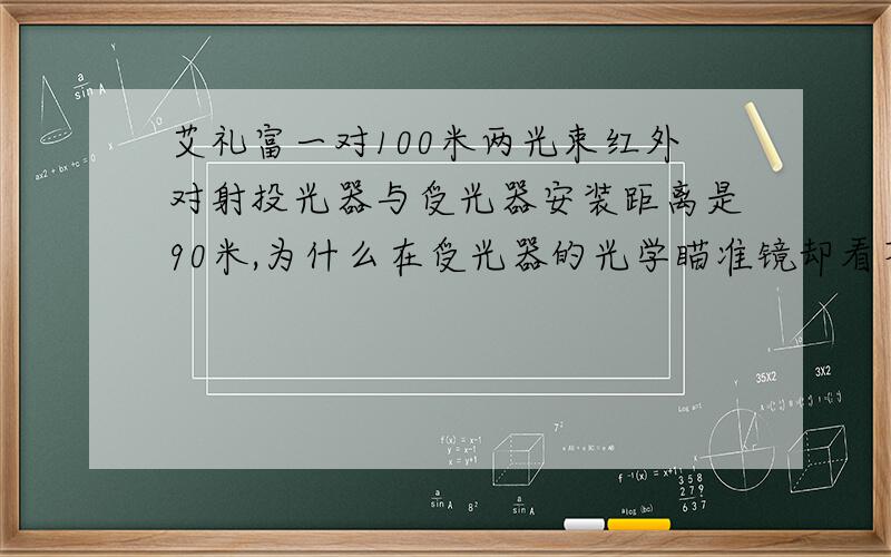 艾礼富一对100米两光束红外对射投光器与受光器安装距离是90米,为什么在受光器的光学瞄准镜却看不见对面的投光器,正常的情