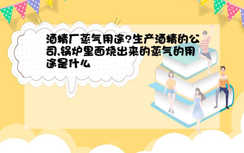 酒精厂蒸气用途?生产酒精的公司,锅炉里面烧出来的蒸气的用途是什么