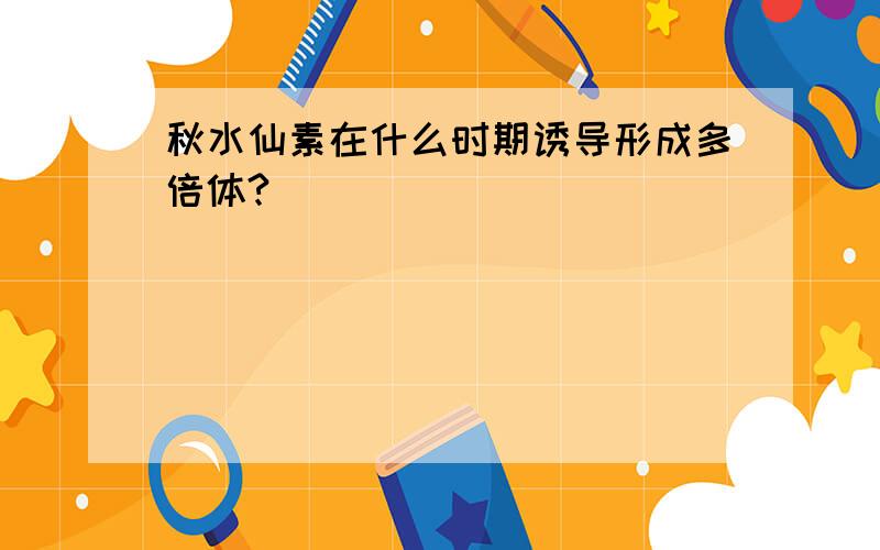 秋水仙素在什么时期诱导形成多倍体?