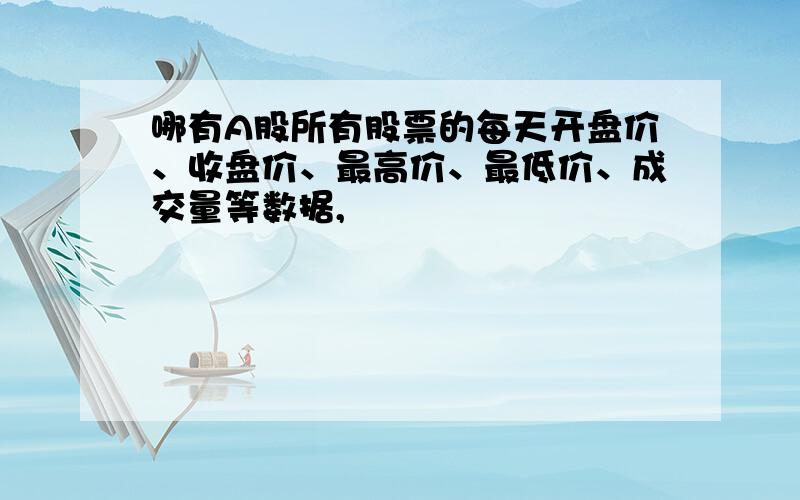 哪有A股所有股票的每天开盘价、收盘价、最高价、最低价、成交量等数据,