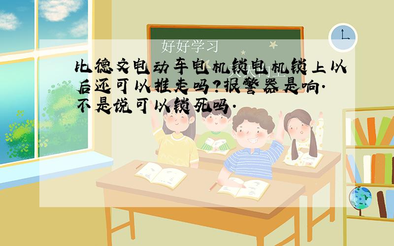 比德文电动车电机锁电机锁上以后还可以推走吗?报警器是响.不是说可以锁死吗.