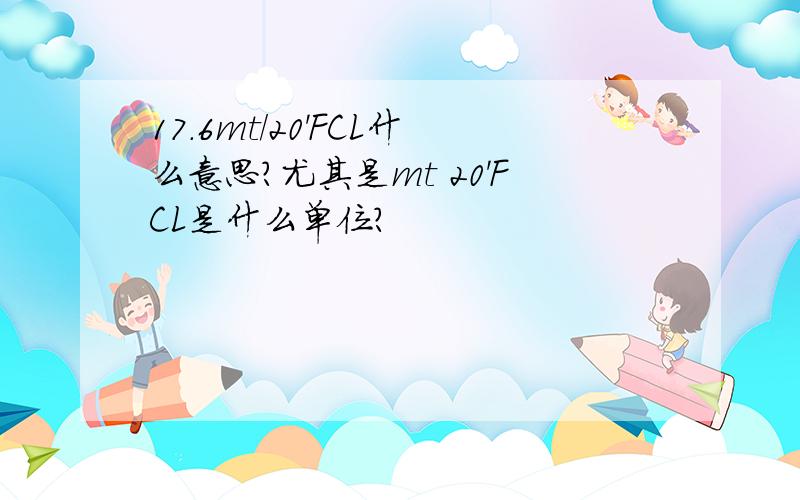 17.6mt/20'FCL什么意思?尤其是mt 20'FCL是什么单位?