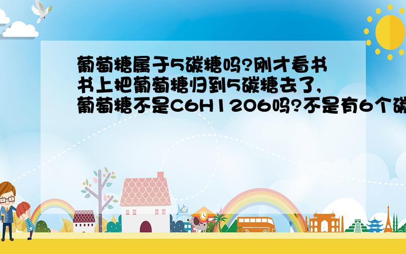 葡萄糖属于5碳糖吗?刚才看书书上把葡萄糖归到5碳糖去了,葡萄糖不是C6H12O6吗?不是有6个碳吗?是不是书本弄错了