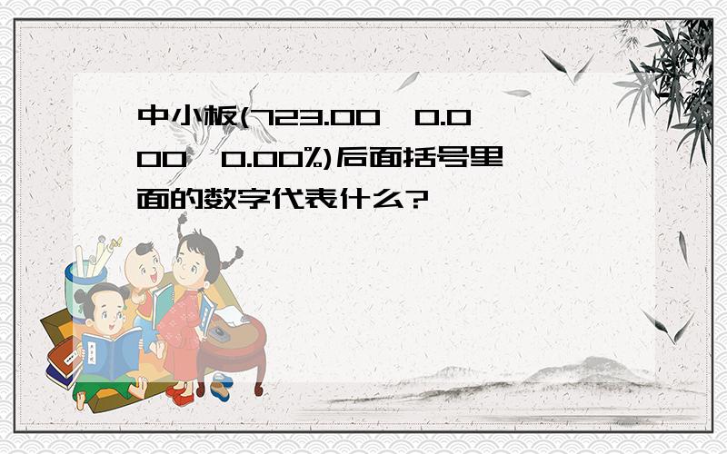 中小板(723.00,0.000,0.00%)后面括号里面的数字代表什么?