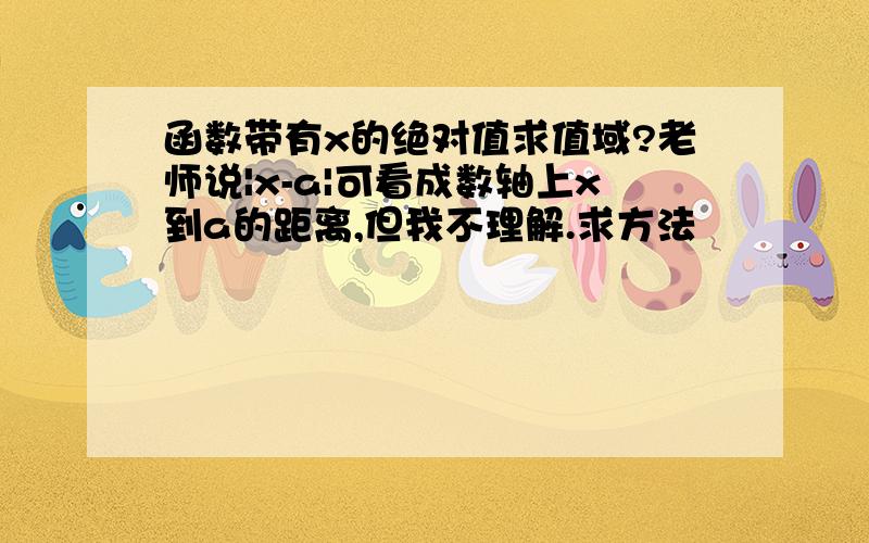 函数带有x的绝对值求值域?老师说|x-a|可看成数轴上x到a的距离,但我不理解.求方法