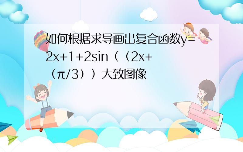 如何根据求导画出复合函数y=2x+1+2sin（（2x+（π/3））大致图像