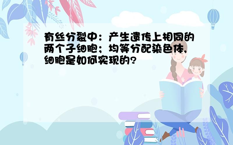 有丝分裂中：产生遗传上相同的两个子细胞；均等分配染色体,细胞是如何实现的?