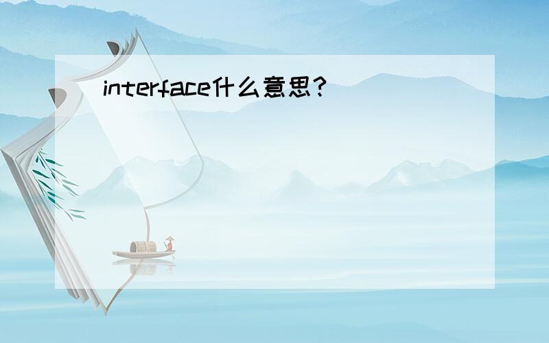 interface什么意思?