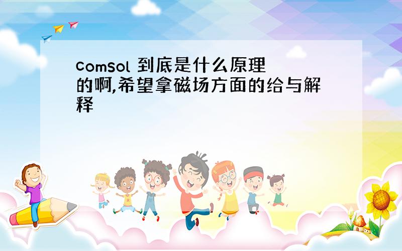 comsol 到底是什么原理的啊,希望拿磁场方面的给与解释