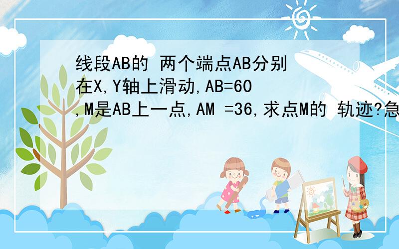 线段AB的 两个端点AB分别在X,Y轴上滑动,AB=60,M是AB上一点,AM =36,求点M的 轨迹?急