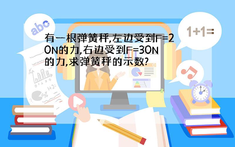 有一根弹簧秤,左边受到F=20N的力,右边受到F=30N的力,求弹簧秤的示数?