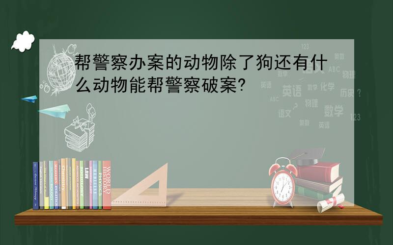 帮警察办案的动物除了狗还有什么动物能帮警察破案?