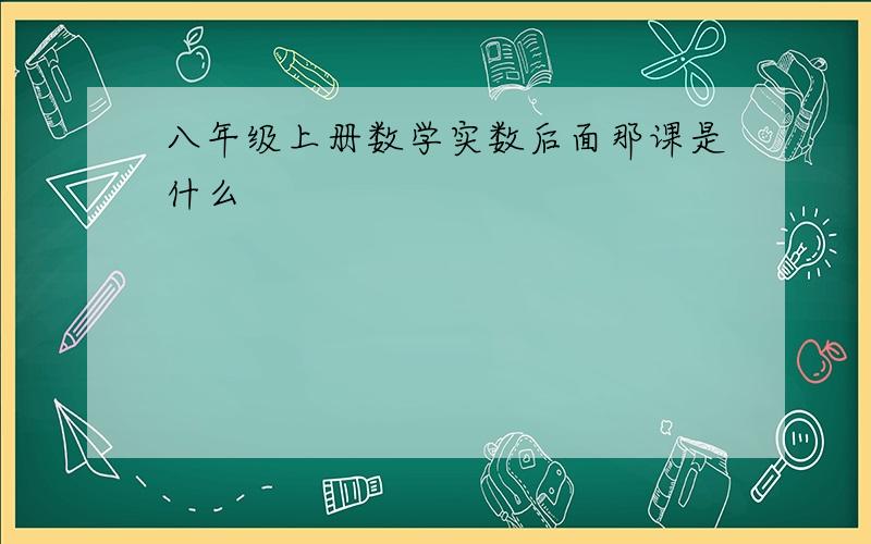 八年级上册数学实数后面那课是什么