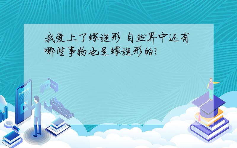 我爱上了螺旋形 自然界中还有哪些事物也是螺旋形的?