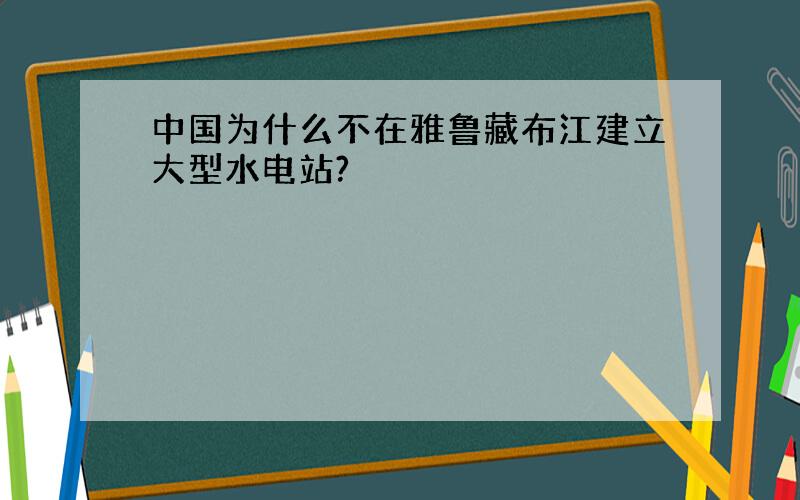 中国为什么不在雅鲁藏布江建立大型水电站?