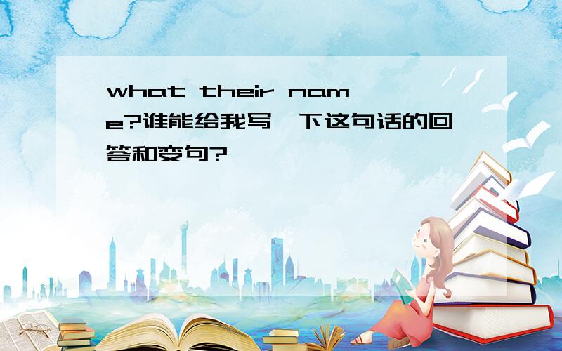 what their name?谁能给我写一下这句话的回答和变句?