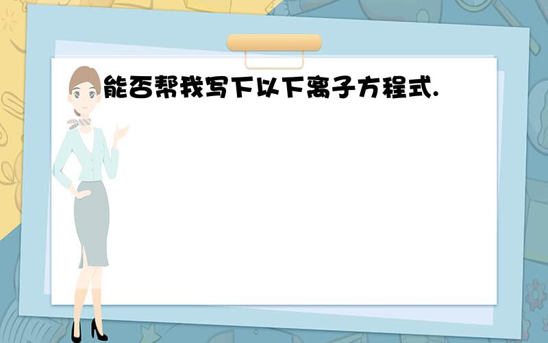 能否帮我写下以下离子方程式.